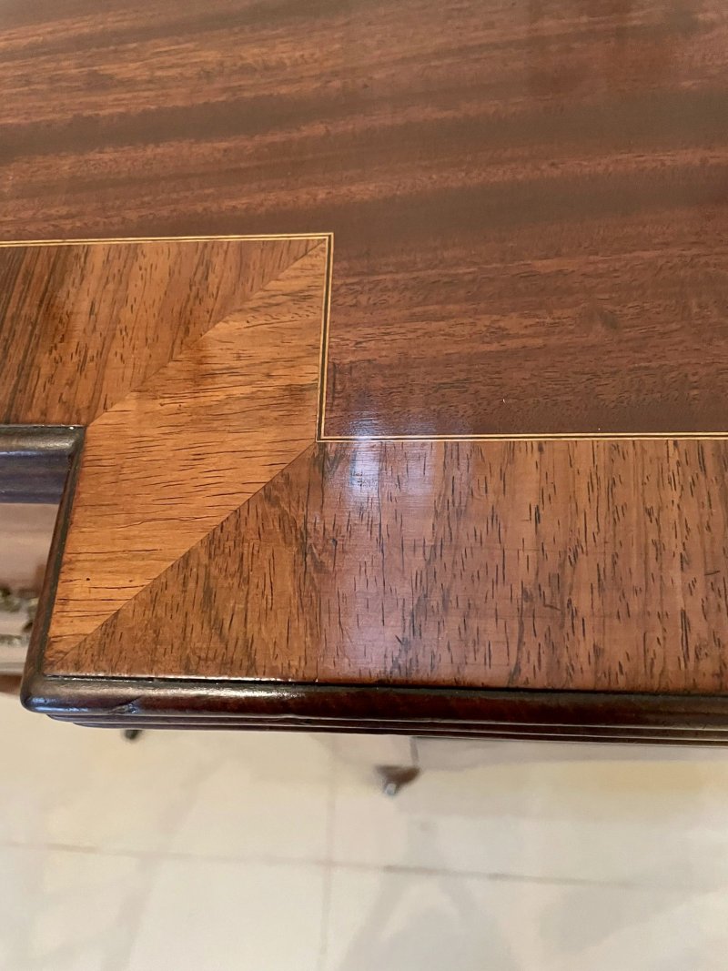 Fine Quality Antique Regency Brass Inlaid Mahogany Breakfront Sideboard - Image 13